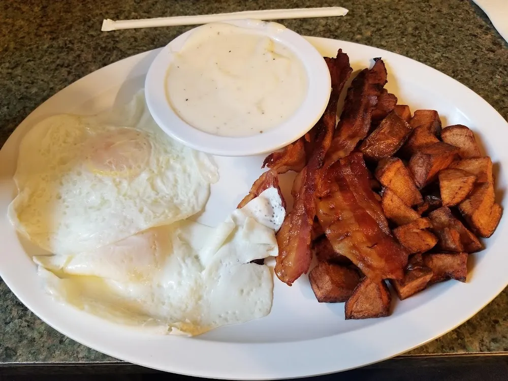 Breakfast Special with Bacon and Home Fries