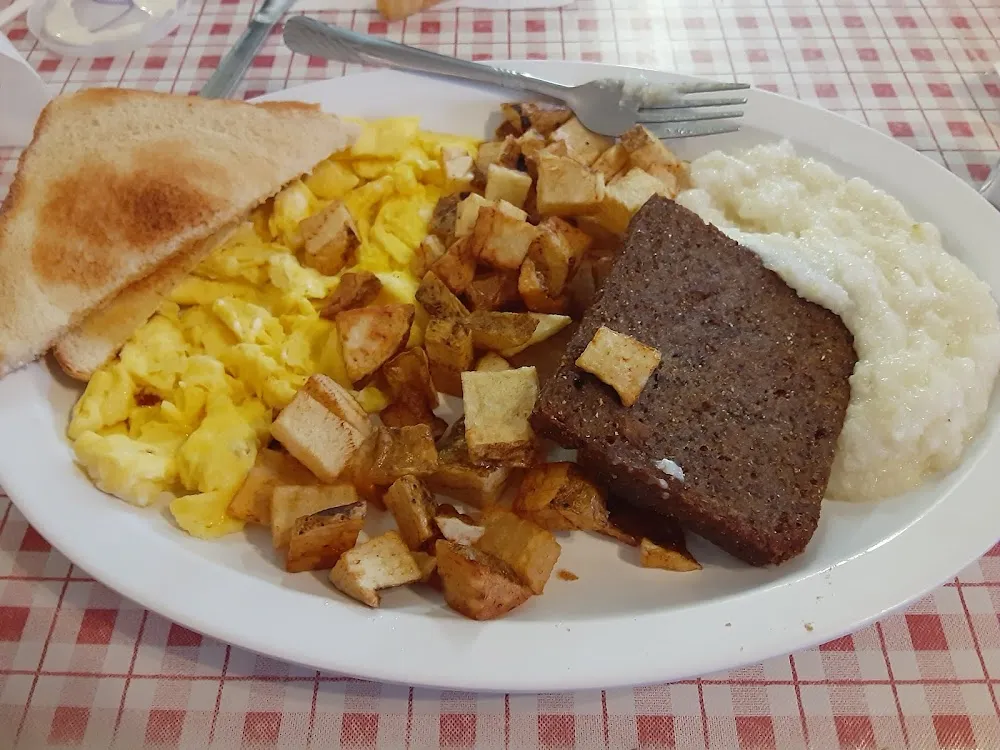 Livermush Eggs Grits Home Fries